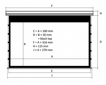 Kauber Red Label Tensioned BT Cinema 95" 16:9 118x210 дроп 60 см. Clear Vision